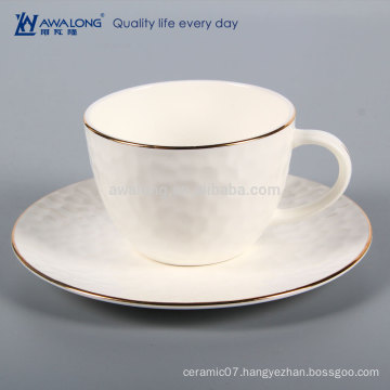 Plain White Logo Customized Wholesale Ceramic Bone China Coffee Tea Cup And Saucer Set, Cup Of Coffee